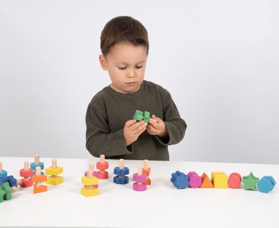 Rainbow wooden nuts and bolts