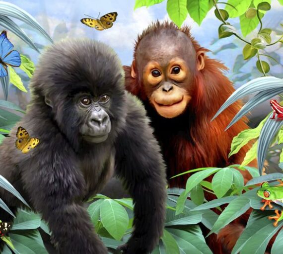 Puzzle jungle buddies 63 pcs